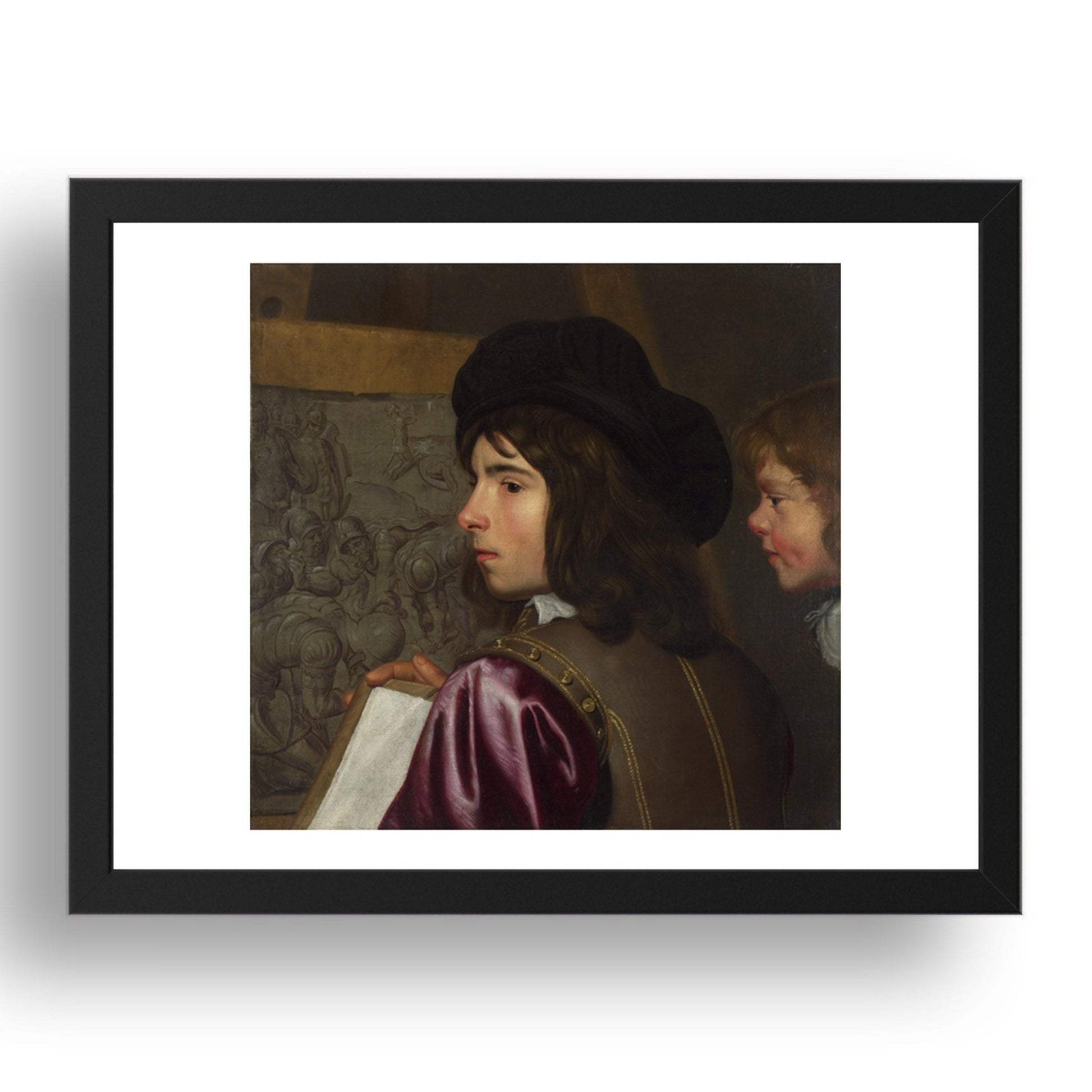 Jacob van Oost the Elder: Two Boys before an Easel, Poster in 17x13"(A3) Frame