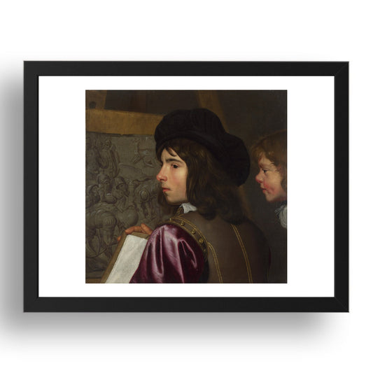 Jacob van Oost the Elder: Two Boys before an Easel, Poster in 17x13"(A3) Frame