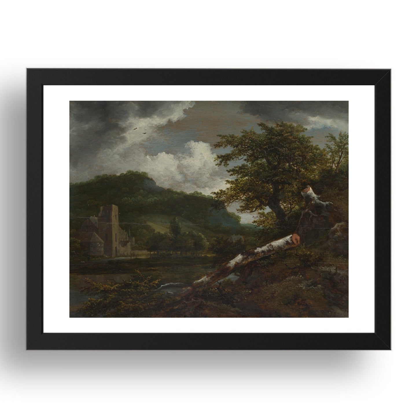 Jacob van Ruisdael: A Landscape with a Ruined Building, Poster in 17x13"(A3) Frame