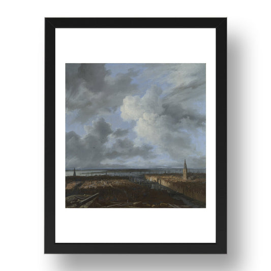 Jacob van Ruisdael: A Panoramic View of Amsterdam looking towards the IJ, Poster in 17x13"(A3) Frame