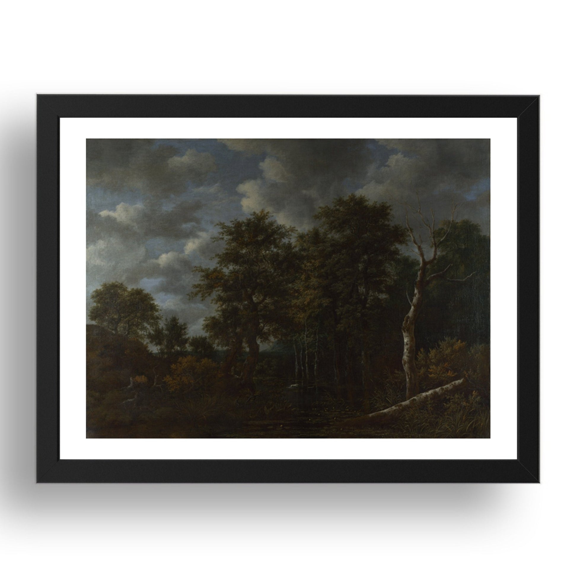 Jacob van Ruisdael: A Pool surrounded by Trees, Poster in 17x13"(A3) Frame