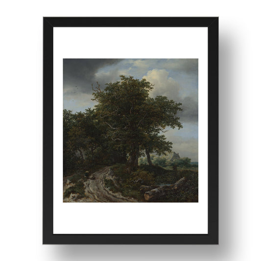 Jacob van Ruisdael: A Road winding between Trees towards a Distant Cottage, Poster in 17x13"(A3) Frame