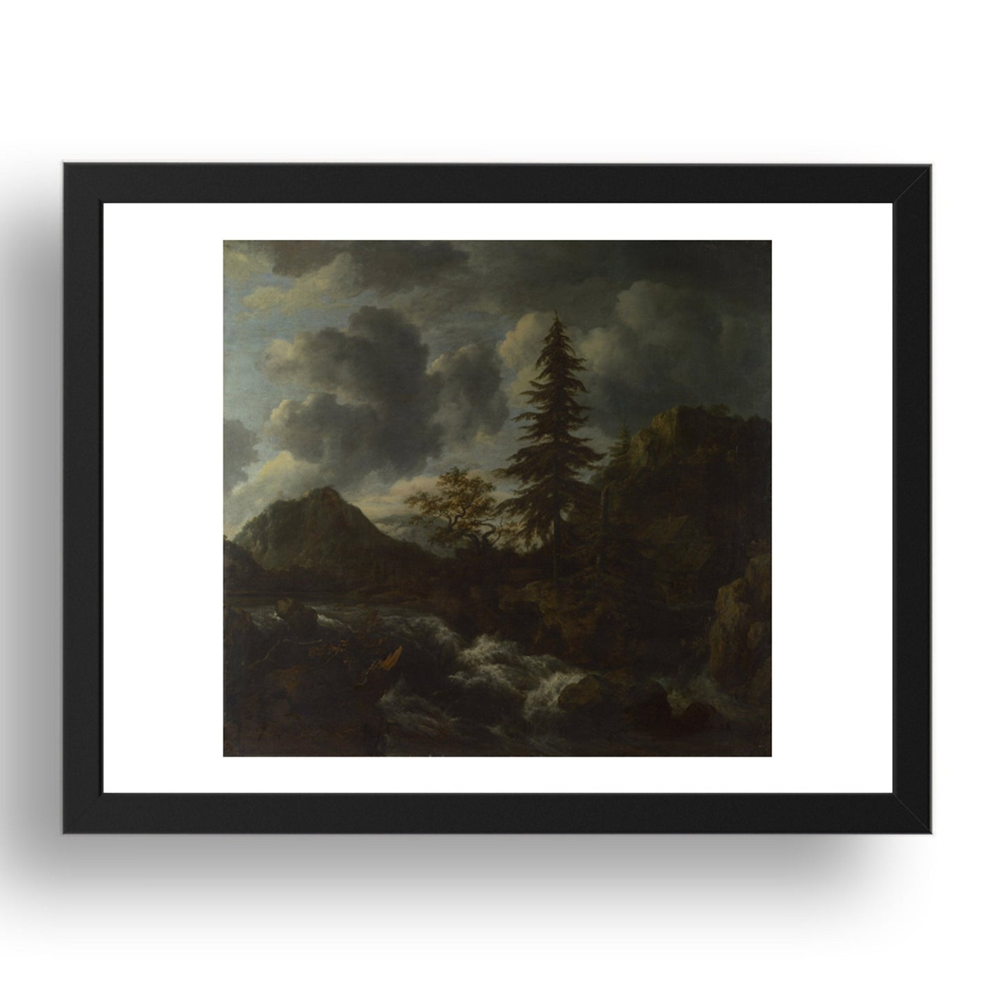 Jacob van Ruisdael: A Torrent in a Mountainous Landscape, Poster in 17x13"(A3) Frame