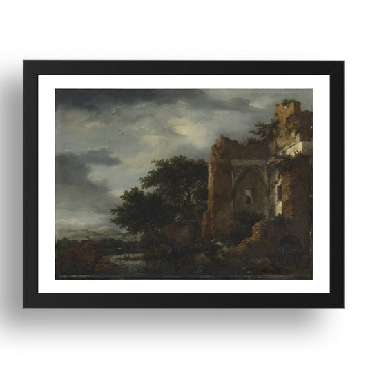 Jacob van Ruisdael: Ruins in a Dune Landscape, Poster in 17x13"(A3) Frame