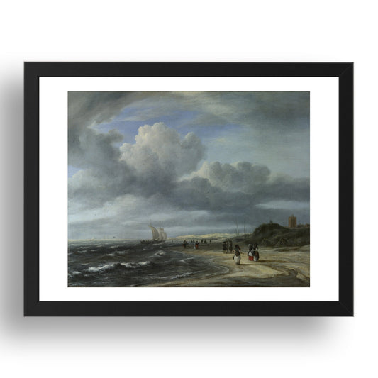 Jacob van Ruisdael: The Shore at Egmond aan Zee, Poster in 17x13"(A3) Frame