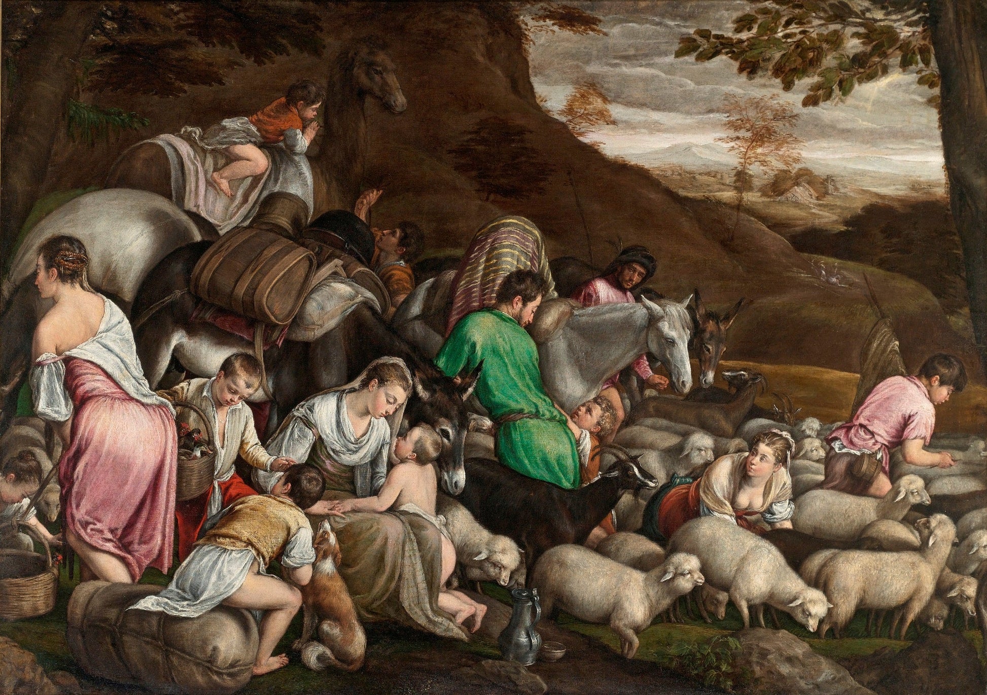 Jacob's Journey, vintage artwork by Francesco Bassano  the Younger, A3 (16x12") Poster Print