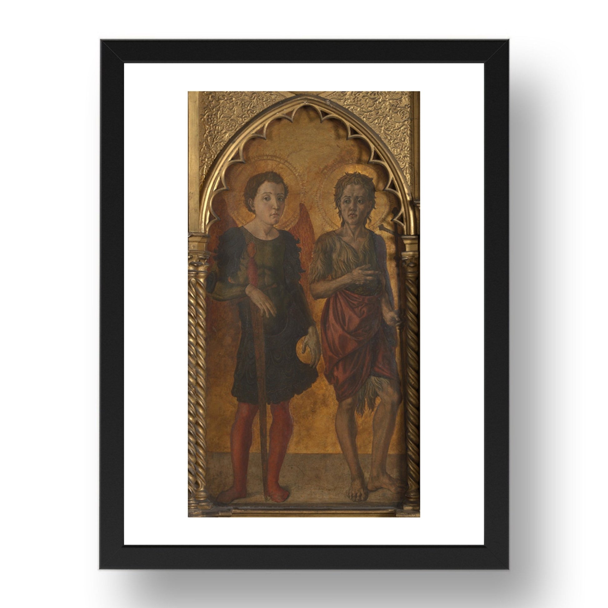 Jacopo di Antonio (Master of Pratovecchio): Saints Michael and John the Baptist, Poster in 17x13"(A3) Frame