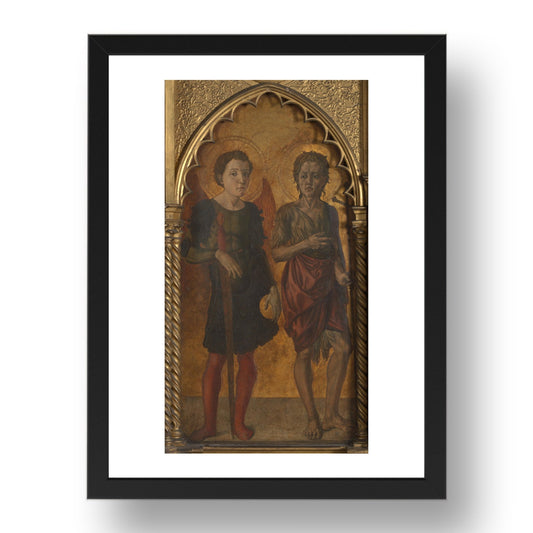 Jacopo di Antonio (Master of Pratovecchio): Saints Michael and John the Baptist, Poster in 17x13"(A3) Frame