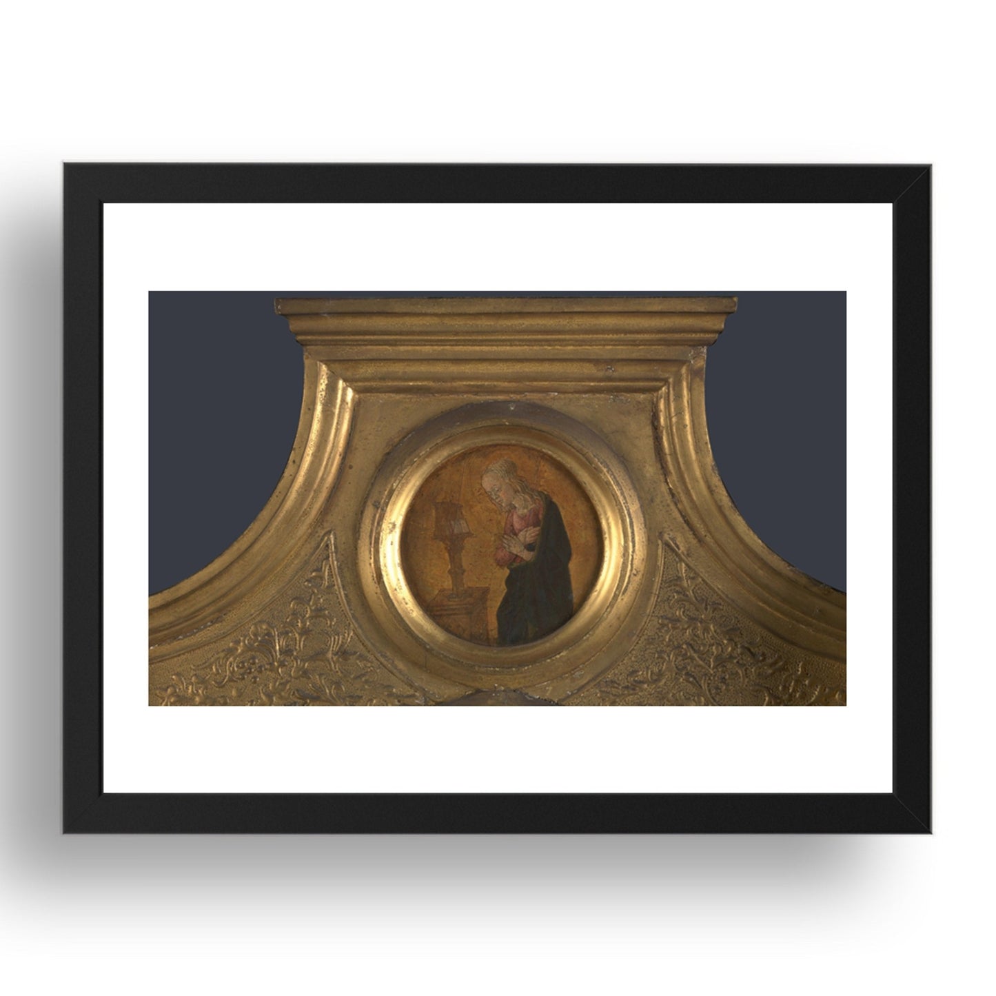 Jacopo di Antonio (Master of Pratovecchio): The Annunciate Virgin: Frame Roundel (right), Poster in 17x13"(A3) Frame