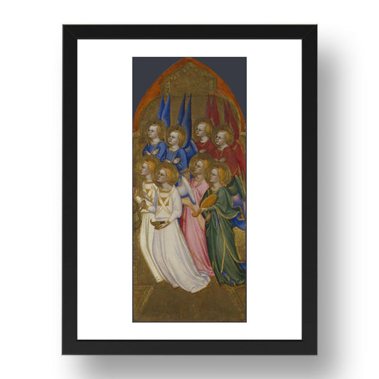 Jacopo di Cione and workshop: Seraphim, Cherubim and Adoring Angels (1), Poster in 17x13"(A3) Frame