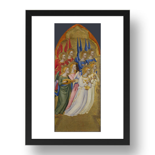 Jacopo di Cione and workshop: Seraphim, Cherubim and Adoring Angels, Poster in 17x13"(A3) Frame