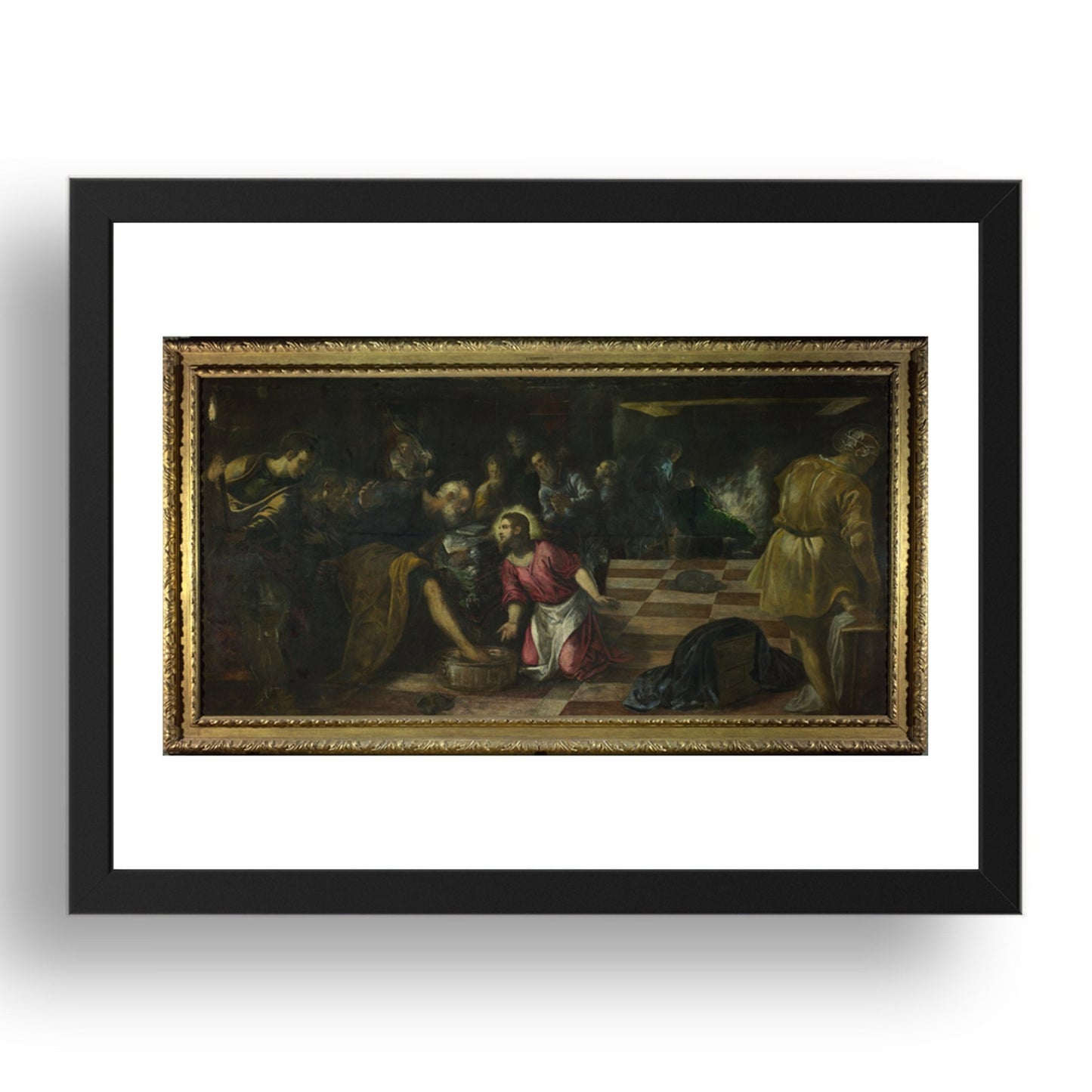 Jacopo Tintoretto: Christ washing the Feet of the Disciples, Poster in 17x13"(A3) Frame