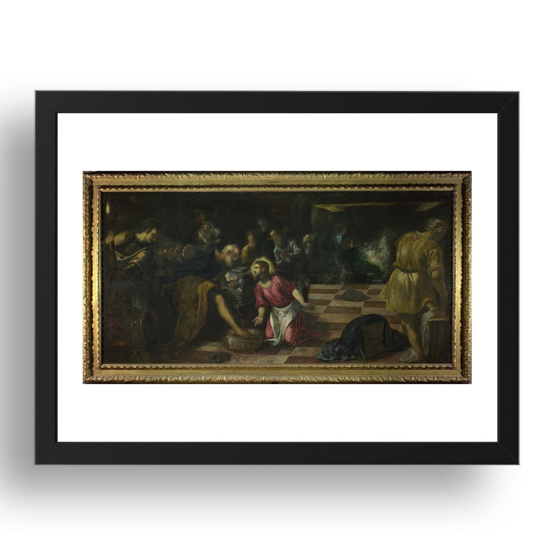Jacopo Tintoretto: Christ washing the Feet of the Disciples, Poster in 17x13"(A3) Frame