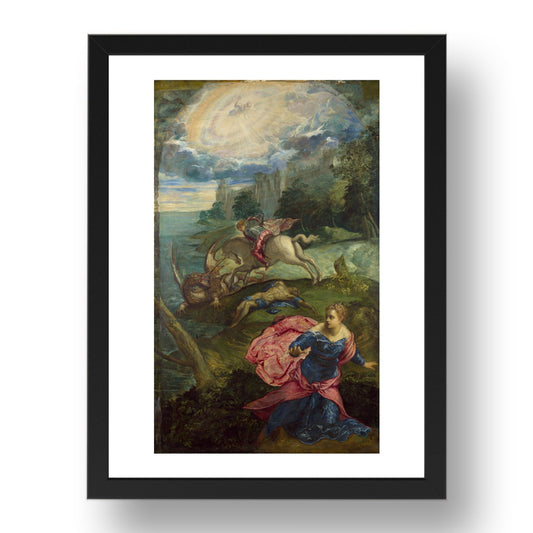 Jacopo Tintoretto: Saint George and the Dragon, Poster in 17x13"(A3) Frame