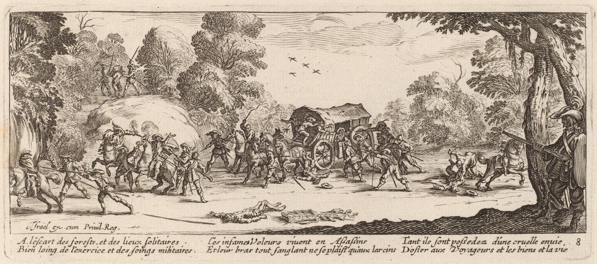 Jacques Callot:Attack on a Coach,16x12"(A3) Poster