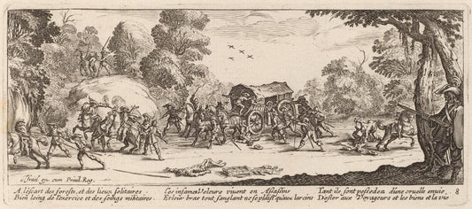Jacques Callot:Attack on a Coach,16x12"(A3) Poster