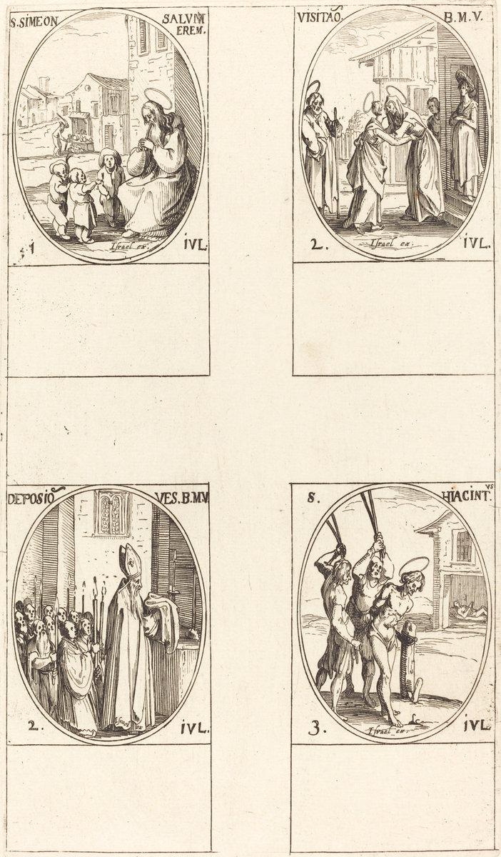 Jacques Callot:St. Simeon Salus; The Visitation; Deposition ,16x12"(A3) Poster