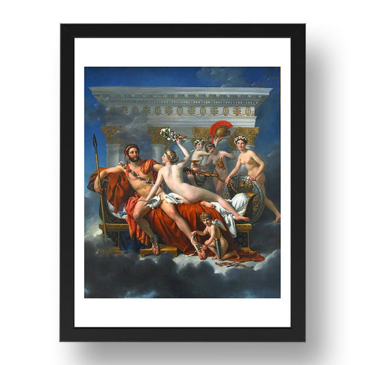 Jacques-Louis David - Mars Disarmed By Venus, vintage artwork in A3 (17x13") Black Frame
