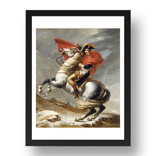 Jacques-Louis David - Napoleon Crossing The Alps, vintage artwork in A3 (17x13") Black Frame
