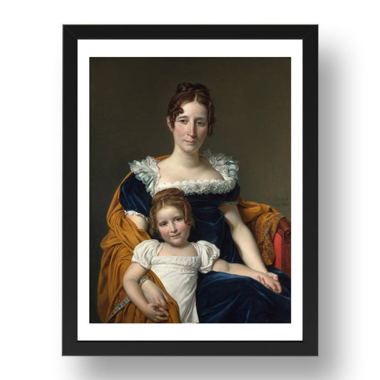 Jacques Louis David: Portrait of the Comtesse Vilain XIIII and her Daughter, Poster in 17x13"(A3) Frame
