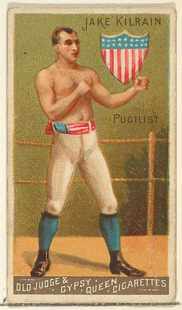 :Jake Kilrain Pugilist from the Goodwin Champion series for Old Judge and Gypsy Queen Cigarettes 1888, vintage artwork, 16x12"(A3) Poster Print