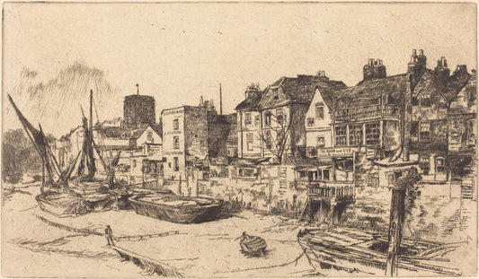 James McNeill Whistler:The 'Adam and Eve', Old Chelsea,16x12"(A3) Poster