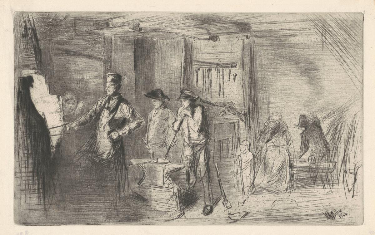 James McNeill Whistler:The Forge,16x12"(A3) Poster