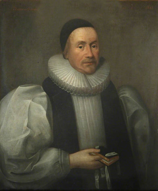 James Ussher, Bishop of Armagh, vintage artwork by Cornelis Janssen van Ceulen the Elder, 12x8" (A4) Poster