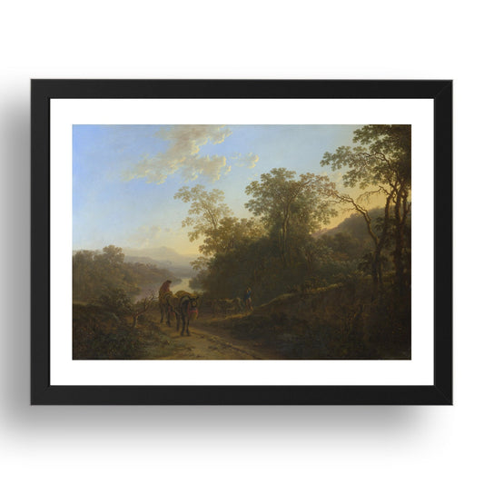 Jan Both: Peasants with Mules and Oxen, Poster in 17x13"(A3) Frame