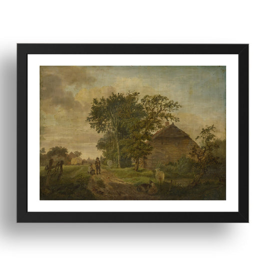 Jan Cornelis Haccou: A Road by a Cottage, Poster in 17x13"(A3) Frame