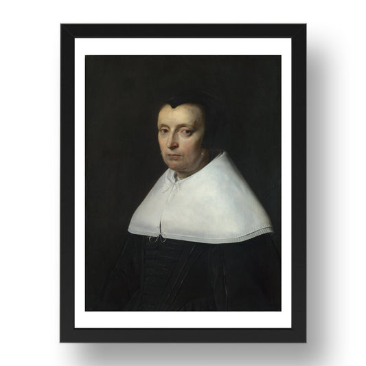 Jan de Braij: Portrait of a Woman with a Black Cap, Poster in 17x13"(A3) Frame