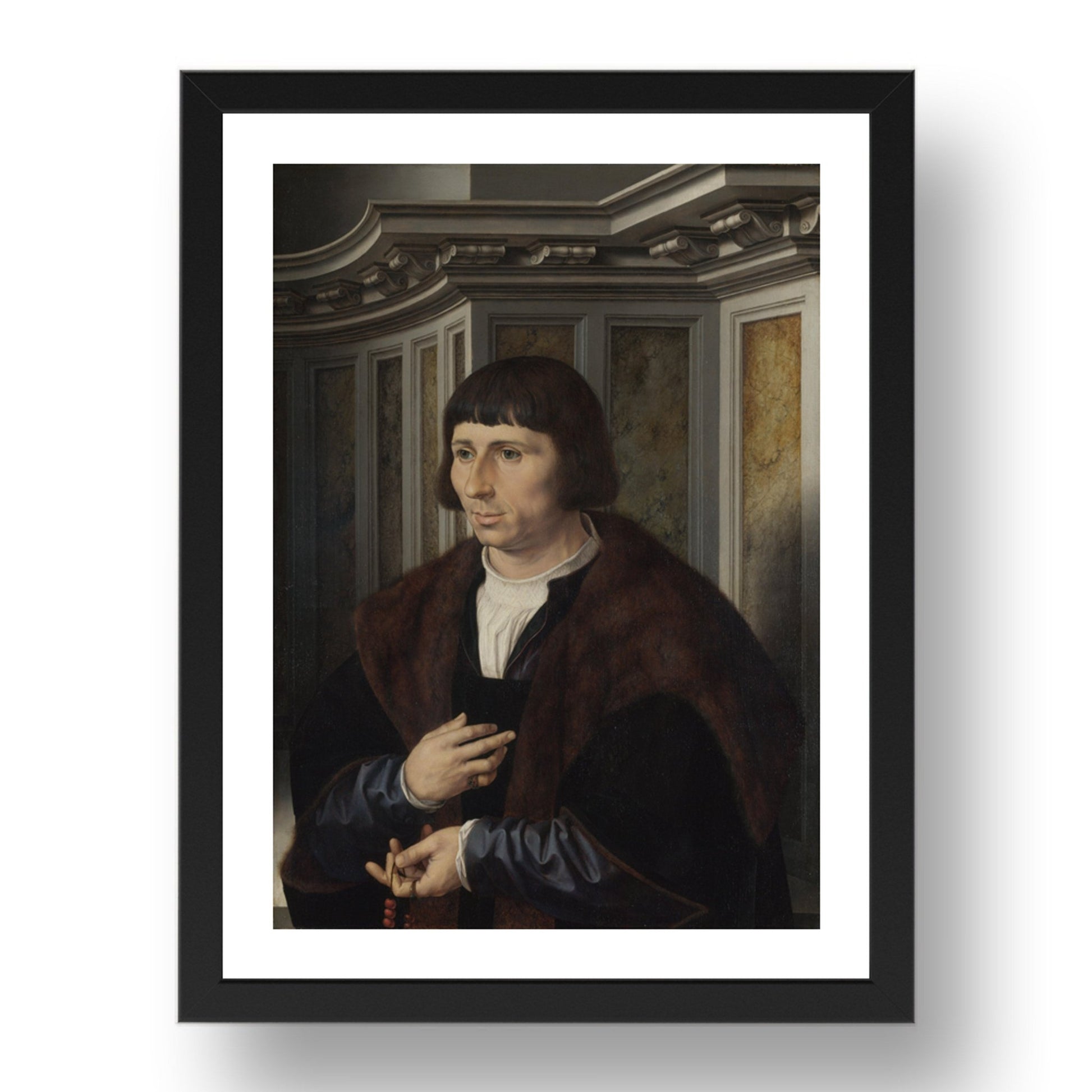 Jan Gossaert: Man with a Rosary, Poster in 17x13"(A3) Frame