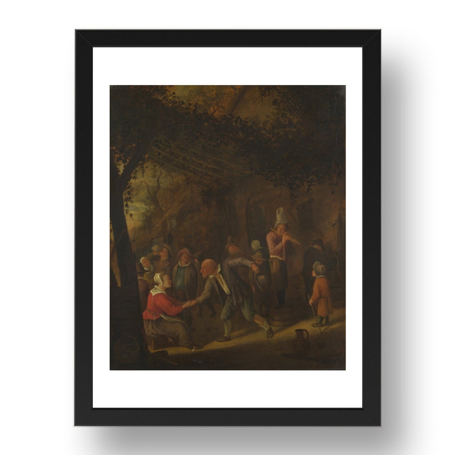 Jan Steen: Peasants merry making outside an Inn, Poster in 17x13"(A3) Frame