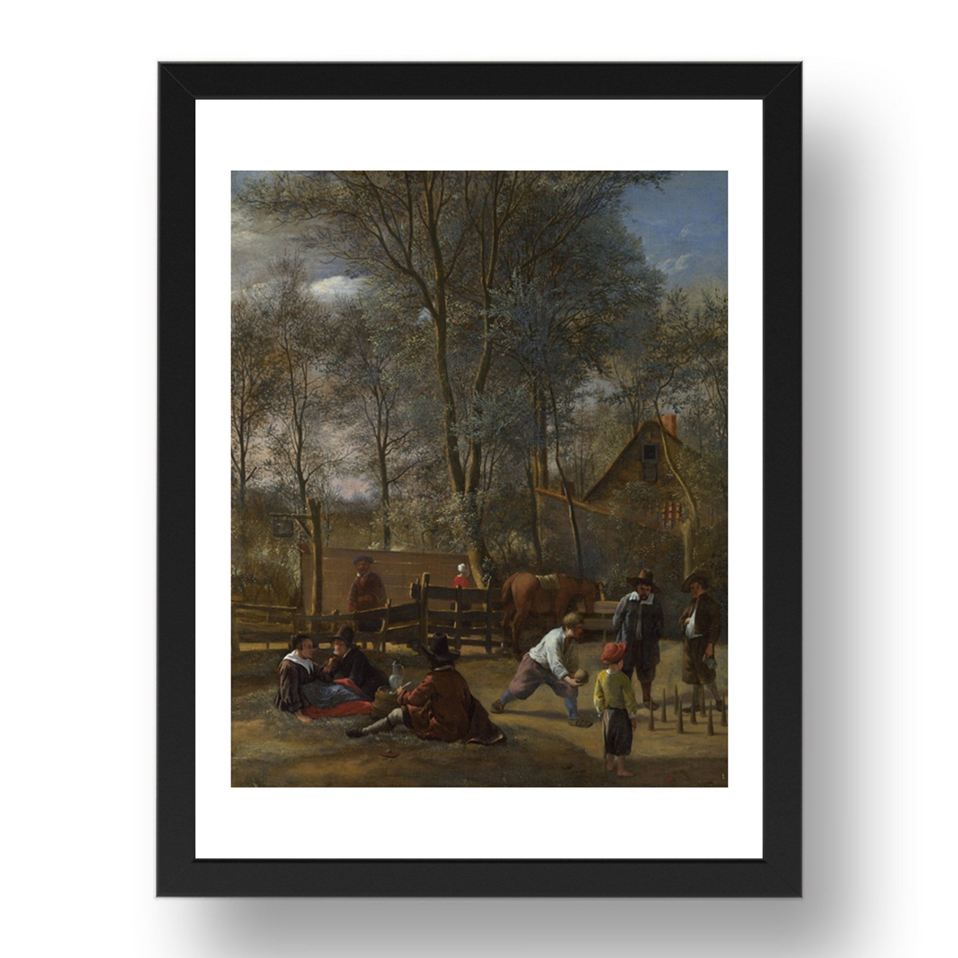 Jan Steen: Skittle Players outside an Inn, Poster in 17x13"(A3) Frame