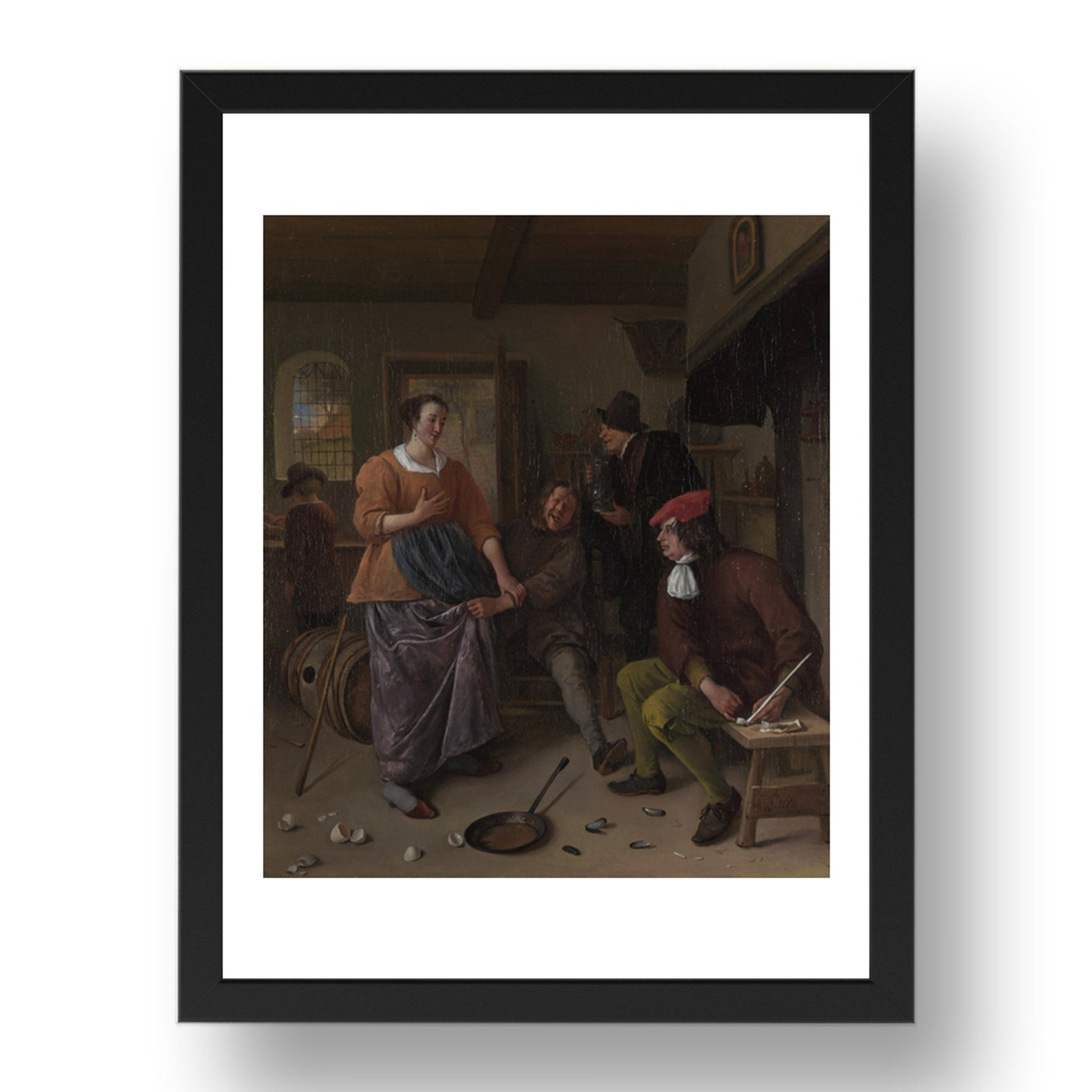 Jan Steen: The Interior of an Inn (The Broken Eggs), Poster in 17x13"(A3) Frame