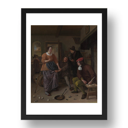 Jan Steen: The Interior of an Inn (The Broken Eggs), Poster in 17x13"(A3) Frame