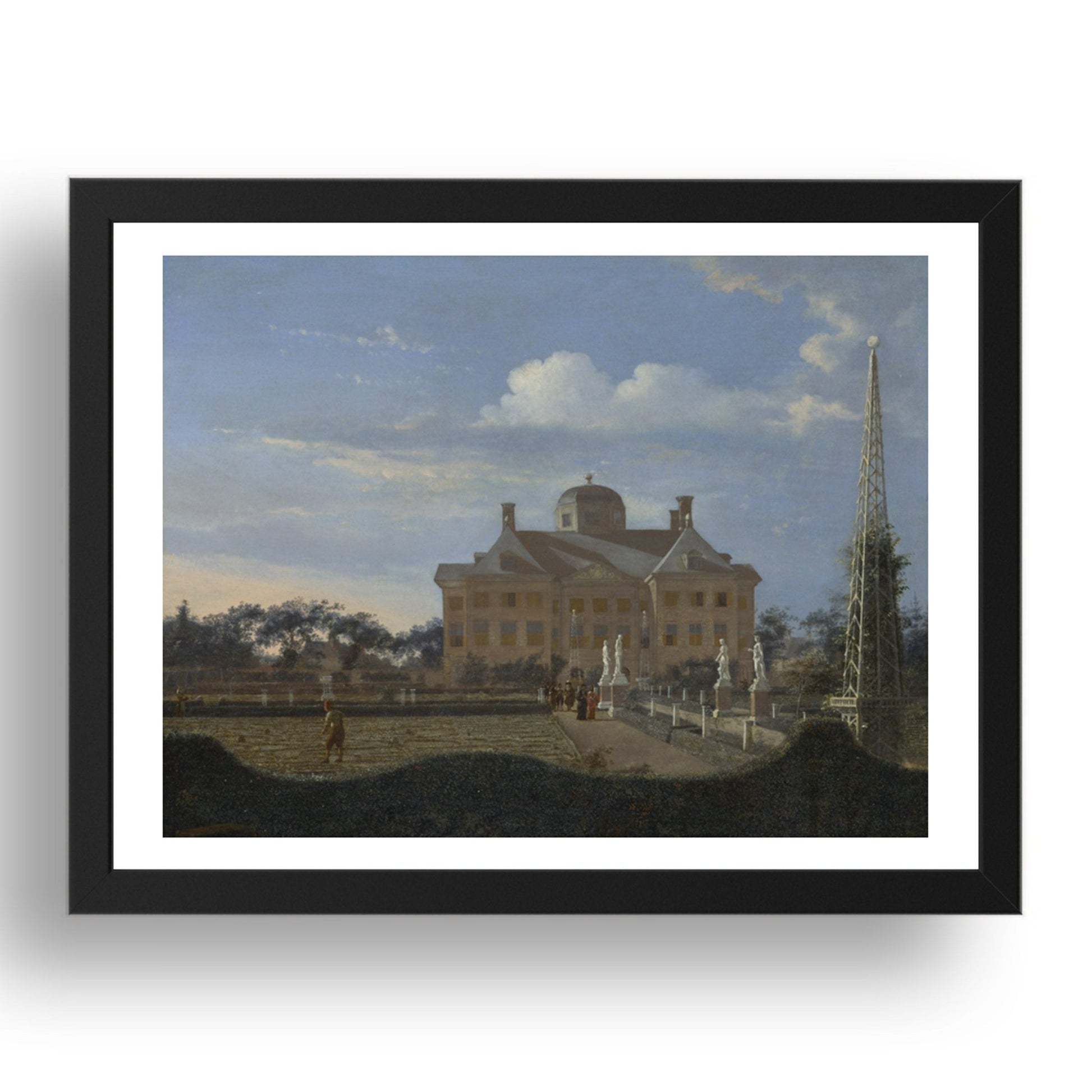 Jan van der Heyden: The Huis ten Bosch at The Hague, Poster in 17x13"(A3) Frame