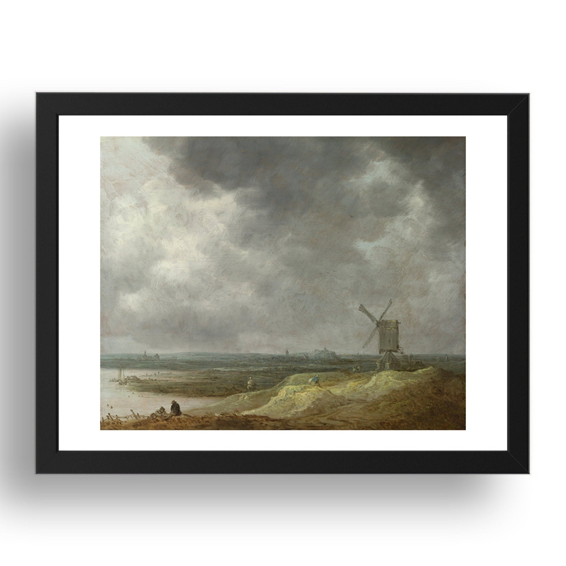 Jan van Goyen: A Windmill by a River, Poster in 17x13"(A3) Frame