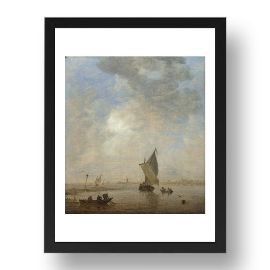Jan van Goyen: Fishermen hauling a Net, Poster in 17x13"(A3) Frame
