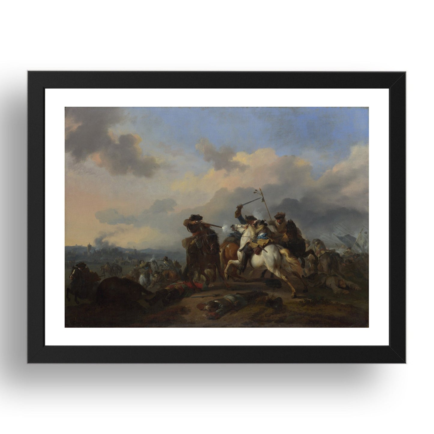 Jan van Huchtenburgh: A Battle, Poster in 17x13"(A3) Frame