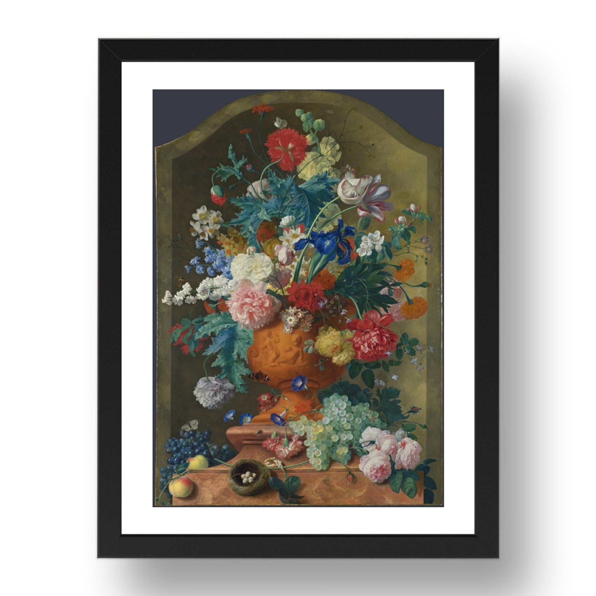 Jan van Huysum: Flowers in a Terracotta Vase, Poster in 17x13"(A3) Frame