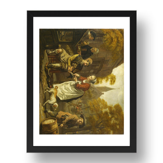 Jan Victors: A Village Scene with a Cobbler, Poster in 17x13"(A3) Frame