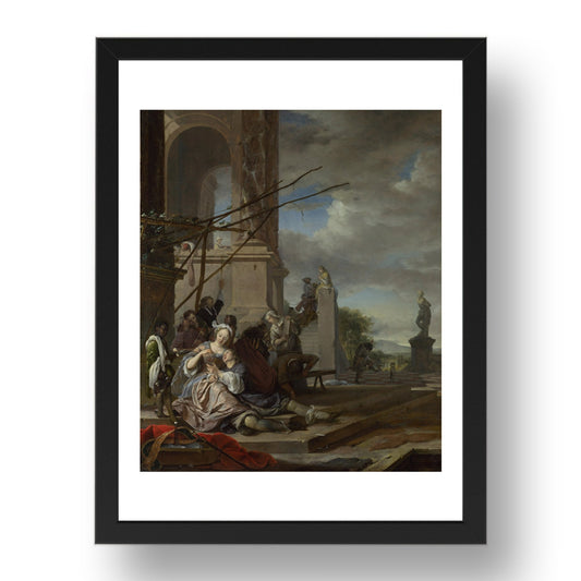 Jan Weenix: An Italian Courtyard, Poster in 17x13"(A3) Frame
