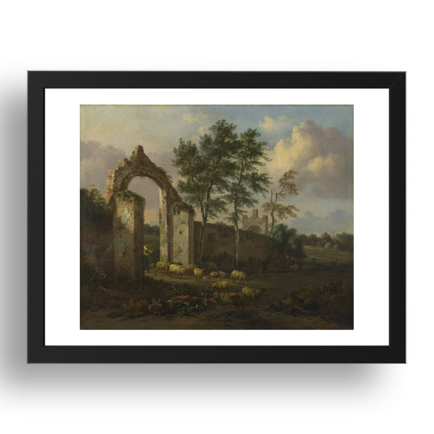 Jan Wijnants: A Landscape with a Ruined Archway, Poster in 17x13"(A3) Frame