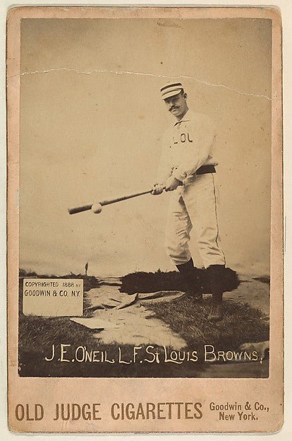 :J.E. O'Neil Left Field St. Louis Browns from the series Old Judge Cigarettes 1888, vintage artwork, 16x12"(A3) Poster Print