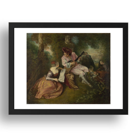 Jean Antoine Watteau: The Scale of Love, Poster in 17x13"(A3) Frame