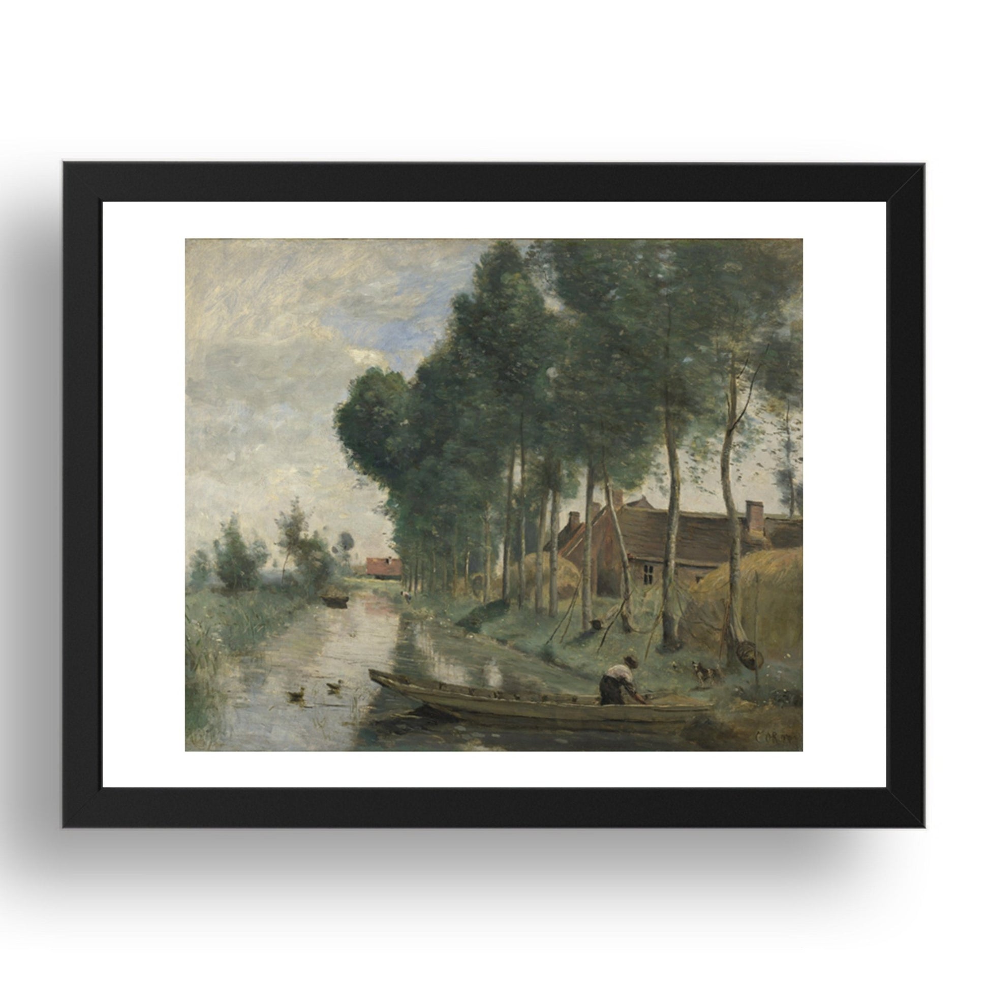 Jean Baptiste Camille Corot: Landscape at Arleux du Nord, Poster in 17x13"(A3) Frame