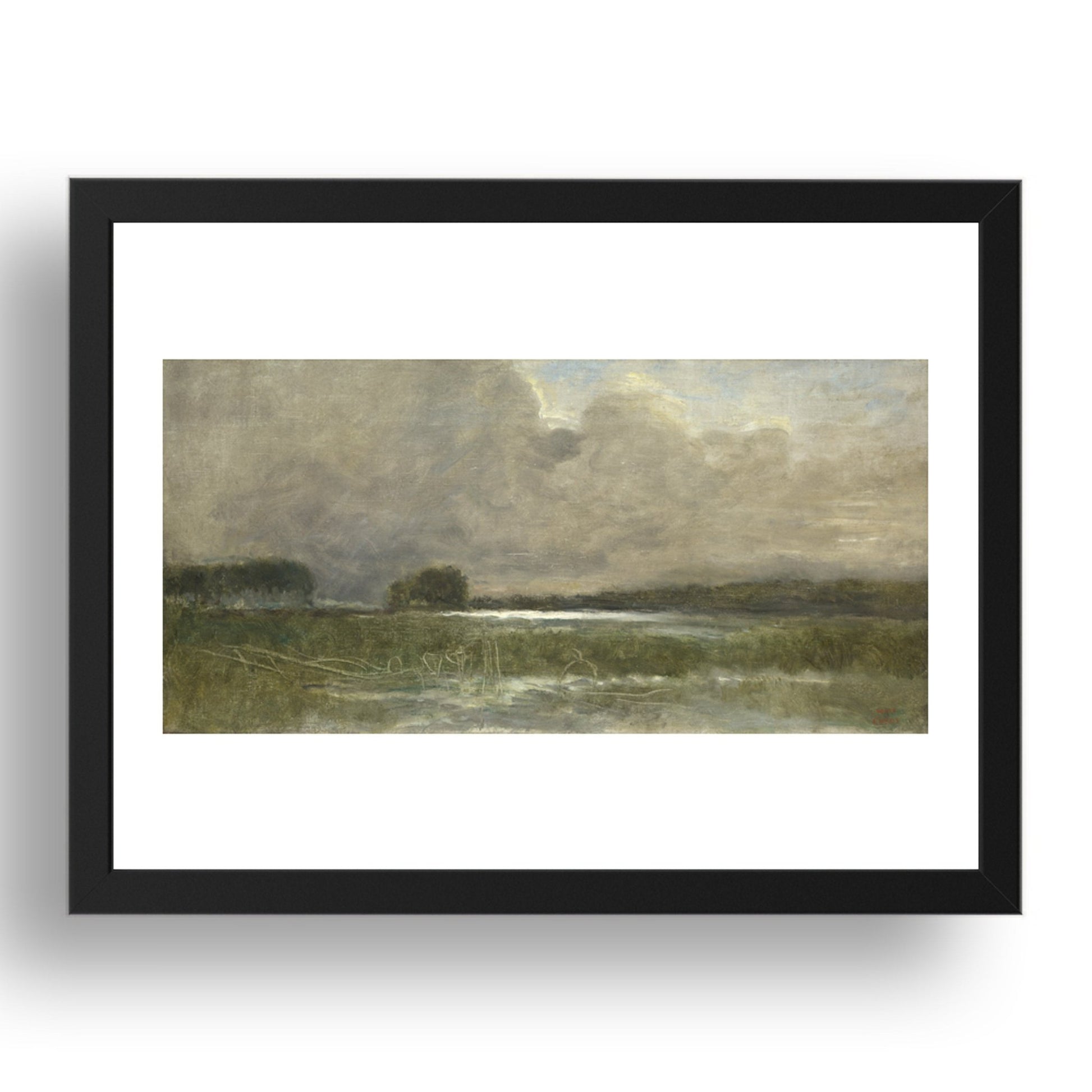 Jean Baptiste Camille Corot: The Marsh at Arleux, Poster in 17x13"(A3) Frame