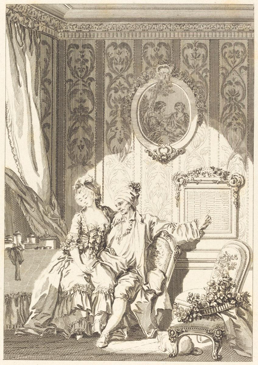 Jean Dambrun after Jean-Honoré Fragonard:Le calendrier des v,16x12"(A3) Poster