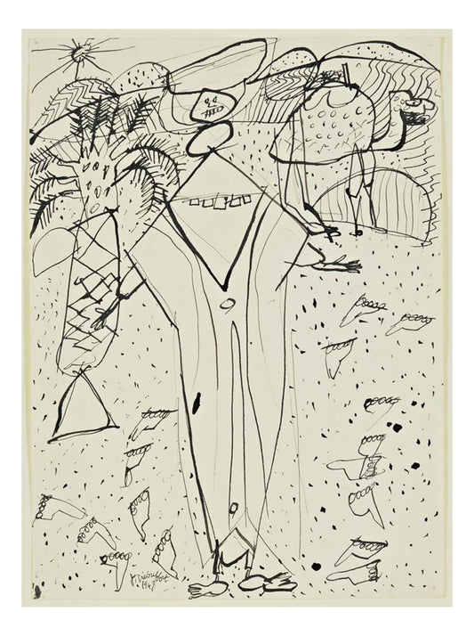 Jean Dubuffet - Desert and Bedouin, 16x12" (A3) Poster Print